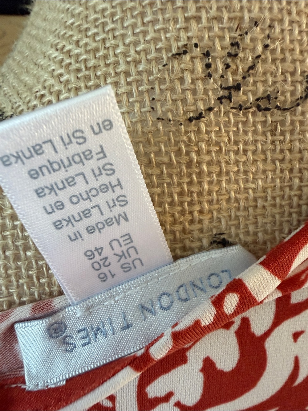London Times Red and White Floral Midi Wrap Dress - Picture 7 of 10